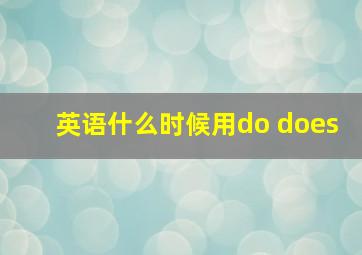 英语什么时候用do does